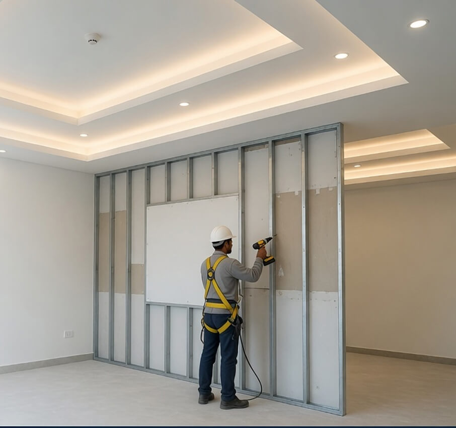 False-Ceiling-&-Light-Partition-Installation-–-ALNADA | Qora Smart Home Solutions access control systems