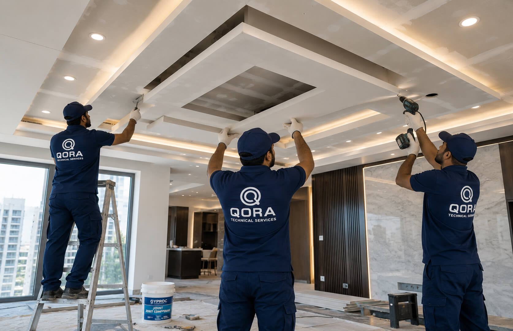 false-ceilings-work | Qora Smart Home Solutions access control systems