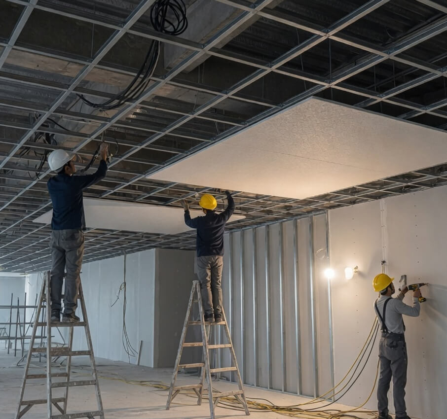 false-ceilings-workQ342 | Qora Smart Home Solutions False Ceiling & Light Partition Installation