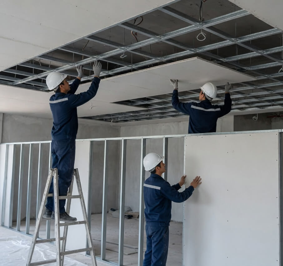 false-ceilings-workQ3433 | Qora Smart Home Solutions False Ceiling & Light Partition Installation